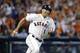 FILE - In this Oct. 12, 2015, file photo, Houston Astros' Carlos Correa (1) races to first base after an RBI hitting a single against the Kansas City Royals during Game 4 of baseball's American League Division Series in Houston. Correa was selected as the AL Rookie of the Year on Monday, Nov. 16, 2015. (AP Photo/Pat Sullivan, File)