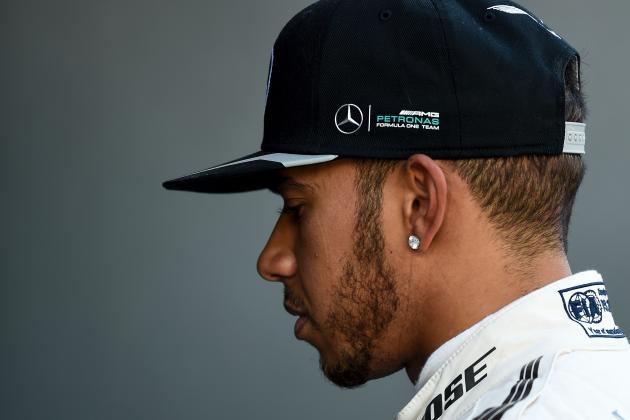 Mercedes AMG Petronas F1 Team's British driver Lewis Hamilton stands in the paddock during a press conference at the Circuit de Catalunya on February 25, 2016 in Montmelo on the outskirts of Barcelona on the fourth test day of the Formula One Grand Prix season.  / AFP / JOSEP LAGO        (Photo credit should read JOSEP LAGO/AFP/Getty Images)