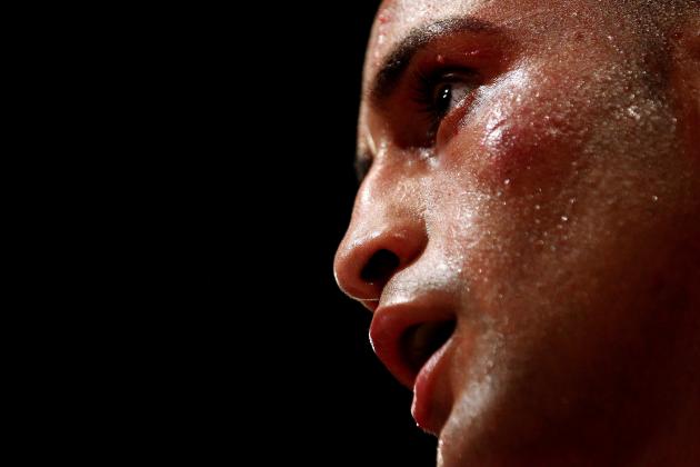 SHEFFIELD, UNITED KINGDOM - MAY 12:  Kid Galahad during his WBC International Super Bantamweight Championship bout with Josh Wale at Hillsborough Leisure Centre on May 12, 2012 in Sheffield, England  (Photo by Scott Heavey/Getty Images)