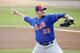 New York Mets' starting pitcher Matt Harvey delivers the ball during the first inning of an exhibition spring training baseball game against the Marlins, Sunday, March 13, 2016, in Jupiter, Fla. (AP Photo/Brynn Anderson)