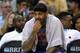 OAKLAND, CA - MARCH 16: Carmelo Anthony #7 of the New York Knicks sits on the bench during their game against the Golden State Warriors at ORACLE Arena on March 16, 2016 in Oakland, California. NOTE TO USER: User expressly acknowledges and agrees that, by downloading and or using this photograph, User is consenting to the terms and conditions of the Getty Images License Agreement. (Photo by Ezra Shaw/Getty Images)
