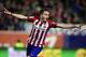 Atletico Madrid's midfielder Saul Niguez celebrates after scoring during the Spanish league football match Club Atletico de Madrid vs RC Deportivo La Coruna at the Vicente Calderon stadium in Madrid on March 12, 2016. / AFP / JAVIER SORIANO (Photo credit should read JAVIER SORIANO/AFP/Getty Images)