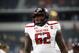 Texas Tech offensive lineman Le'Raven Clark warms up on the field before an NCAA college football game against Baylor Saturday, Oct. 3, 2015, in Arlington, Texas. (AP Photo/Tony Gutierrez)