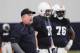 Auburn OL coach Herb Hand (left)