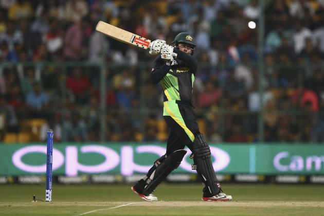 BANGALORE, INDIA - MARCH 21:  Usman Khawaja of Australia bats during the ICC World Twenty20 India 2016 Super 10s Group 2 match between Australia and Bangladesh at M. Chinnaswamy Stadium on March 21, 2016 in Bangalore, India.  (Photo by Ryan Pierse/Getty Images,)