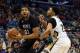 NEW ORLEANS, LA - JANUARY 19: Karl-Anthony Towns #32 of the Minnesota Timberwolves works against Anthony Davis #23 of the New Orleans Pelicans during the second half of a game at the Smoothie King Center on January 19, 2016 in New Orleans, Louisiana. New Orleans defeated Minnesota 114-99. NOTE TO USER: User expressly acknowledges and agrees that, by downloading and or using this photograph, User is consenting to the terms and conditions of the Getty Images License Agreement. (Photo by Stacy Revere/Getty Images)