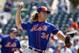 New York Mets' starting pitcher Noah Syndergaard throws during the first inning of an exhibition spring training baseball game against the Miami Marlins, Tuesday, March 15, 2016, in Jupiter, Fla. (AP Photo/Brynn Anderson)