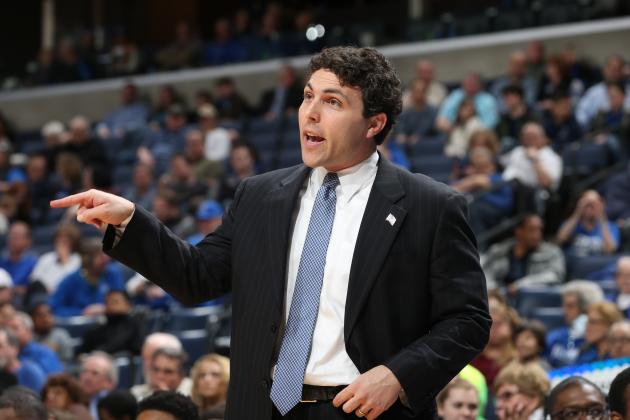 MEMPHIS, TN - FEBRUARY 17: Josh Pastner, head coach of the Memphis Tigers points from the sideline against the Central Florida Knights on February 17, 2016 at FedExForum in Memphis. Memphis defeated UCF 73-56. (Photo by Joe Murphy/Getty Images)
