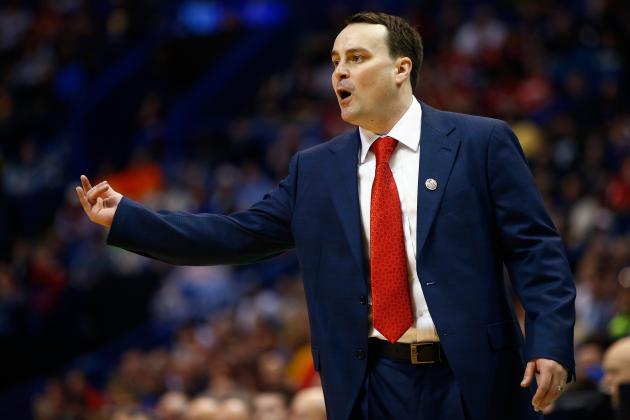 ST LOUIS, MO - MARCH 18: Head coach Archie Miller of the Dayton Flyers gestures from the sideline in the second half against the Syracuse Orange during the first round of the 2016 NCAA Men's Basketball Tournament at Scottrade Center on March 18, 2016 in St Louis, Missouri. (Photo by Jamie Squire/Getty Images)