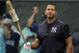 New York Yankees' Alex Rodriguez warms up before a spring training baseball game against the Atlanta Braves Saturday, March 19, 2016, in Tampa, Fla. (AP Photo/Chris O'Meara)