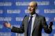 NBA Commissioner Adam Silver announces that Los Angeles will host the 2018 NBA All-Star Game, at Staples Center in Los Angeles on Tuesday, March 22, 2016. (AP Photo/Chris Carlson)