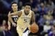 Washington guard Dejounte Murray drives down the court against Stanford during an NCAA college basketball game, Saturday, Feb. 20, 2016, in Seattle. (AP Photo/Ted S. Warren)