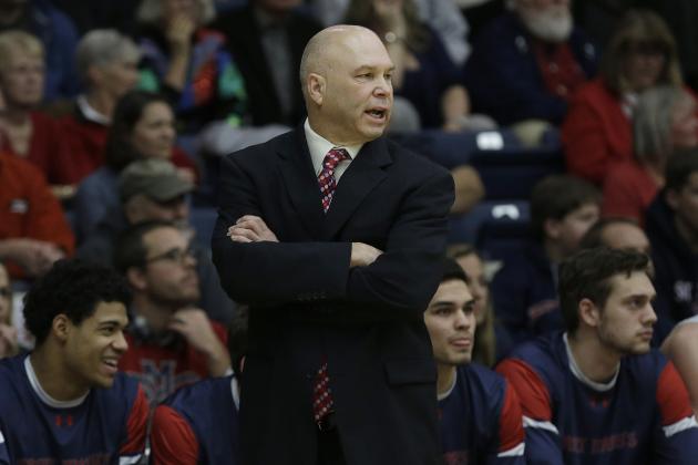 Saint Mary's (Calif.) head coach Randy Bennett against BYU during an NCAA college basketball game in Moraga, Calif., Monday, Jan. 4, 2016. (AP Photo/Jeff Chiu)