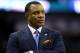 New Orleans Pelicans head coach Alvin Gentry reacts during the first half of an NBA basketball game against the Oklahoma City Thunder Thursday, Feb. 25, 2016, in New Orleans. (AP Photo/Jonathan Bachman)