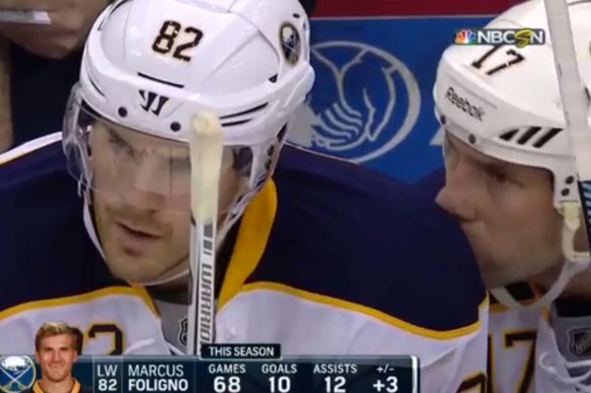 Sabres’ David Legwand Gets Caught Nosing Teammate by Television Camera