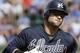 Atlanta Braves' Nick Swisher rounds the bases after hitting a two-run home run against the Chicago Cubs during the second inning of a baseball game Saturday, Aug. 22, 2015, in Chicago. (AP Photo/Nam Y. Huh)