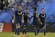 Mar 12, 2016; Kansas City, KS, USA; Sporting Kansas City forward Dom Dwyer (14) is congratulated by midfielder Sony Mustivar (93) after scoring a goal against the Vancouver Whitecaps in the first half at Children's Mercy Park. Mandatory Credit: John Rieger-USA TODAY Sports