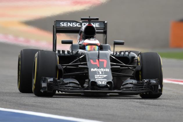 McLaren Honda's Belgian driver Stoffel Vandoorne drives during the first practice session at the Sakhir circuit in Manama on April 1, 2016 ahead of the Bahrain Formula One Grand Prix. AFP PHOTO / MOHAMMED AL-SHAIKH / AFP / MOHAMMED AL-SHAIKH        (Photo credit should read MOHAMMED AL-SHAIKH/AFP/Getty Images)