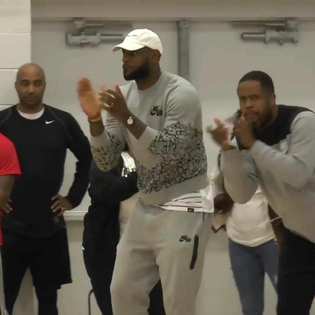 LeBron James Proudly Cheers Courtside for Sons LeBron Jr. and Bryce