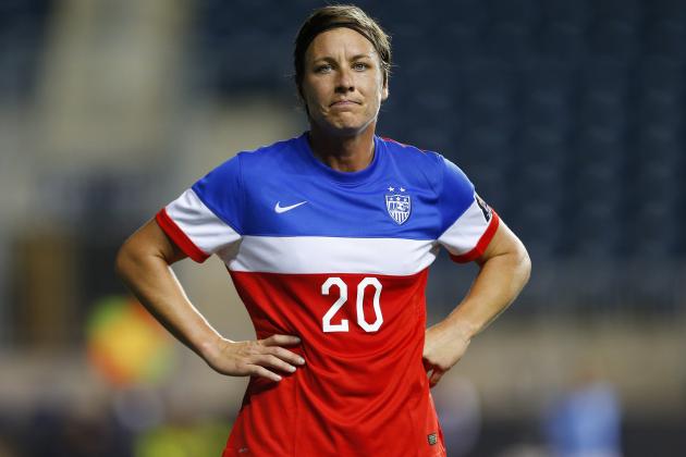 United States forward Abby Wambach (20) in action against Costa Rica during the CONCACAF championship soccer match in Chester, Pa., Sunday, Oct. 26, 2014. The United States defeated Costa Rica 6-0. (AP Photo/Rich Schultz)