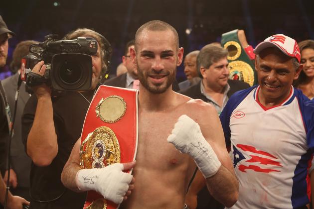 BIRMINGHAM, AL - JUNE 13: Jose Pedraza celebrates his win over Andrey Klimov at the Bartow Arena on June 13, 2015 in Birmingham, Alabama. (Photo by David A. Smith/Getty Images)