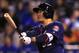 Minnesota Twins' Byung Ho Park (52) during a baseball game against the Kansas City Royals at Kauffman Stadium in Kansas City, Mo., Saturday, April 9, 2016. The Royals defeated the Twins 7-0. (AP Photo/Orlin Wagner)