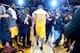 LOS ANGELES, CA - APRIL 13: Kobe Bryant #24 of the Los Angeles Lakers walks towards the tunnel after scoring 60 points against the Utah Jazz at Staples Center on April 13, 2016 in Los Angeles, California. NOTE TO USER: User expressly acknowledges and agrees that, by downloading and or using this photograph, User is consenting to the terms and conditions of the Getty Images License Agreement. (Photo by Harry How/Getty Images)