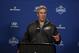 Philadelphia Eagles head coach Doug Pederson speaks during a press conference at the NFL football scouting combine in Indianapolis, Wednesday, Feb. 24, 2016. (AP Photo/Michael Conroy)