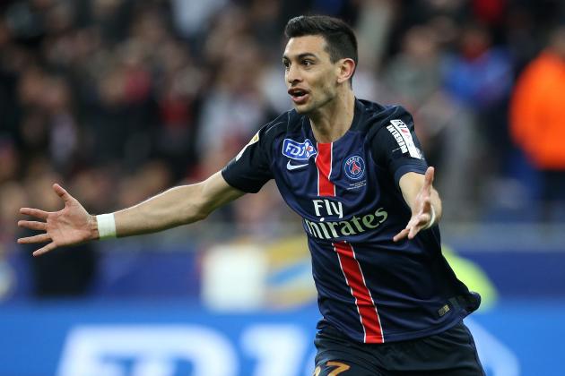 PARIS, FRANCE - APRIL 23: Javier Pastore of PSG celebrates his goal during the French League Cup final (finale de la Coupe de la Ligue) between Paris Saint-Germain (PSG) and Lille OSC (LOSC) at Stade de France on April 23, 2016 in Saint-Denis nearby Paris. (Photo by Jean Catuffe/Getty Images)