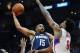 April 12, 2016; Los Angeles, CA, USA; Memphis Grizzlies guard Vince Carter (15) moves to the basket against Los Angeles Clippers during the first half at Staples Center. Mandatory Credit: Gary A. Vasquez-USA TODAY Sports