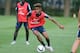 MONTREAL, QC - JULY 30: Christopher Nkunku of PSG in action during Paris Saint-Germain training session at Stade Saputo on July 30, 2015 in Montreal, Quebec, Canada. (Photo by Jean Catuffe/Getty Images)