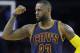 Cleveland Cavaliers forward LeBron James looks towards the bench during the second half in Game 4 of a first-round NBA basketball playoff series against the Detroit Pistons, Sunday, April 24, 2016 in Auburn Hills, Mich. (AP Photo/Carlos Osorio)