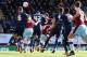 BURNLEY, UNITED KINGDOM - MAY 02: Sam Vokes of Burnley (obscured centre) scores their first goal during the Sky Bet Championship match between Burnley and Queens Park Rangers at Turf Moor on May 2, 2016 in Burnley, United Kingdom. (Photo by Jan Kruger/Getty Images)
