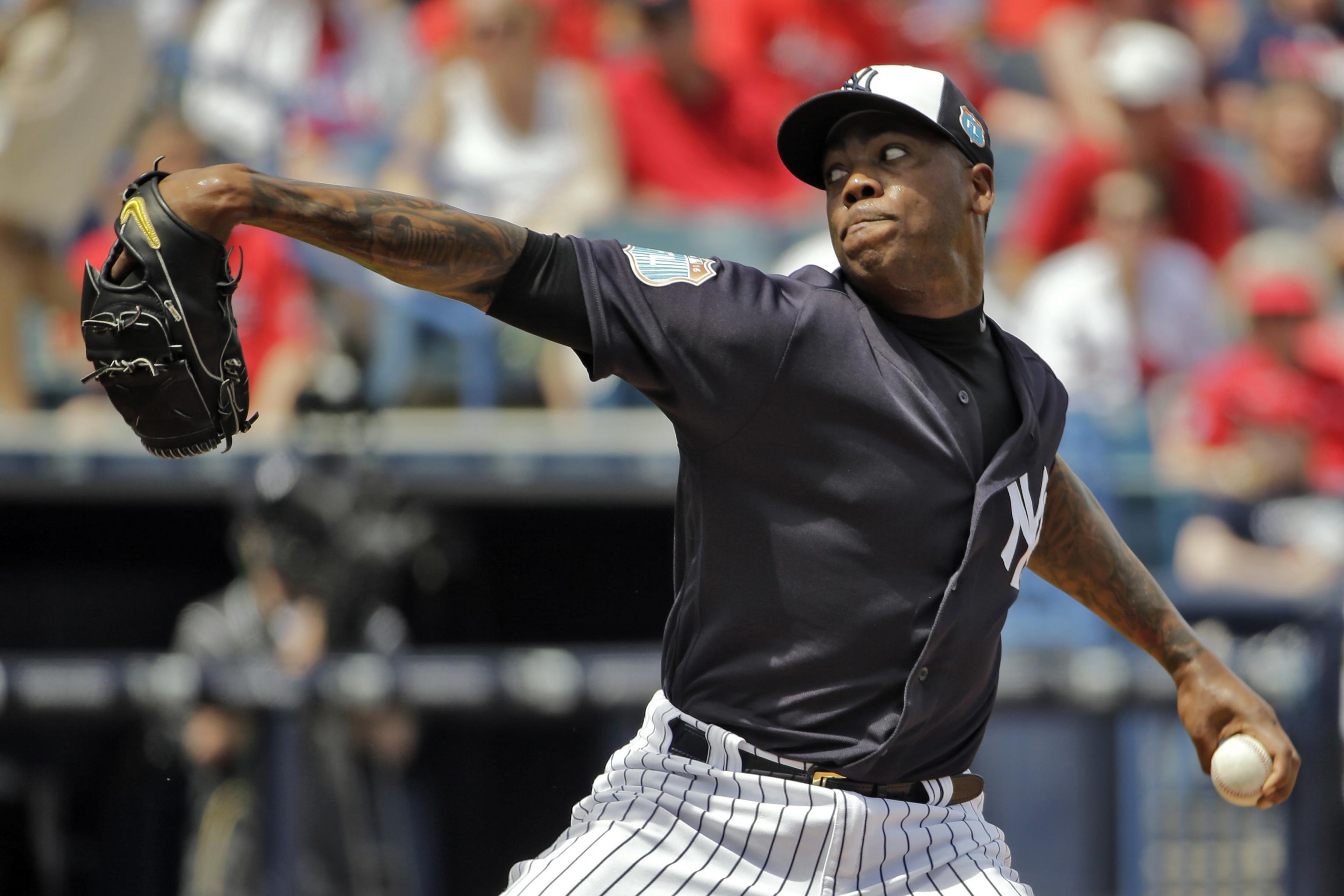 Is New York Yankees closer Aroldis Chapman the greatest left-handed  reliever ever? - Beyond the Box Score