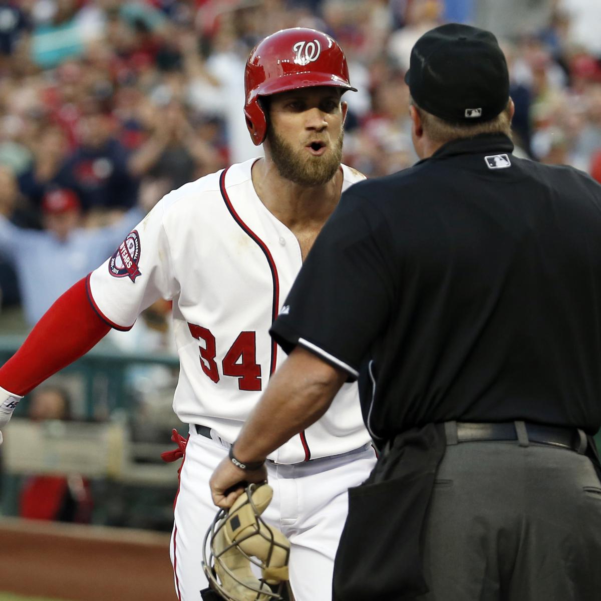 Bryce Harper Yells Apparent Curse Word at Umpire After Nationals' Walk ...