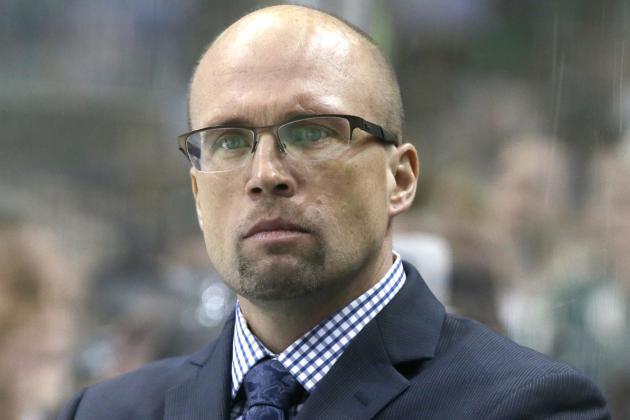 Minnesota Wild head coach Mike Yeo watches from the bench during the first period of an NHL hockey game against the Dallas Stars Saturday, Jan. 9, 2016, in Dallas. (AP Photo/LM Otero)