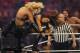 WWE Divas LayCool and Trish Stratus during WrestleMania XXVII at the Georgia Dome in Atlanta, Georgia on Sunday, April 3, 2011. (Paul Abell/AP Images for WWE)