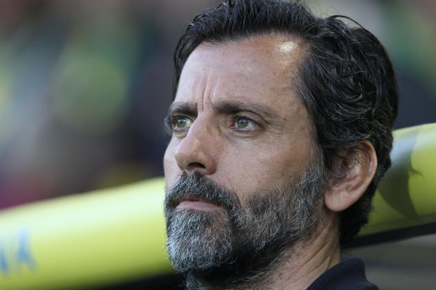 Watford's Spanish manager Quique Sanchez Flores looks on ahead on the English Premier League football match between Norwich City and Watford at Carrow Road in Norwich, eastern England, on May 11, 2016.

 / AFP / LINDSEY PARNABY        (Photo credit should read LINDSEY PARNABY/AFP/Getty Images)