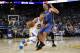 OAKLAND, CA - MARCH 03: Stephen Curry #30 of the Golden State Warriors drives on Steven Adams #12 of the Oklahoma City Thunder at ORACLE Arena on March 3, 2016 in Oakland, California. NOTE TO USER: User expressly acknowledges and agrees that, by downloading and or using this photograph, User is consenting to the terms and conditions of the Getty Images License Agreement. (Photo by Ezra Shaw/Getty Images)