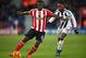 SOUTHAMPTON, ENGLAND - JANUARY 16: Victor Wanyama of Southampton and Saido Berahino of West Bromwich Albion compete for the ball during the Barclays Premier League match between Southampton and West Bromwich Albion at St. Mary's Stadium on January 16, 2016 in Southampton, England. (Photo by Ian Walton/Getty Images)