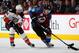DENVER, CO - MARCH 09: Mikkel Boedker #89 of the Colorado Avalanche controls the puck against Nate Thompson #44 of the Anaheim Ducks at Pepsi Center on March 9, 2016 in Denver, Colorado. The Avalanche defeated the Ducks 3-0. (Photo by Doug Pensinger/Getty Images)
