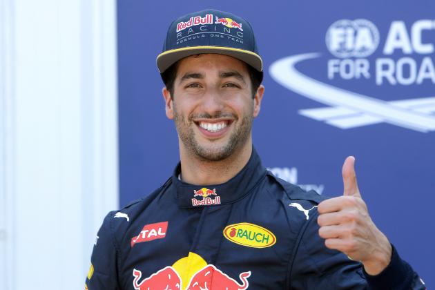 Red Bull driver Daniel Ricciardo of Australia, reacts after winning the qualification, at the Monaco racetrack, in Monaco, Saturday, May 28 2016. The Formula one race will be held on Sunday. (AP Photo/Claude Paris)