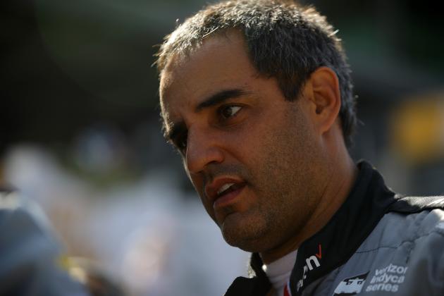 INDIANAPOLIS, IN - MAY 27:  Juan Pablo Montoya of Columbia, driver of the #2 Verizon Team Penske Chevrolet prepares to practice on Carb Day ahead of the 100th running of the Indianapolis 500 at Indianapolis Motorspeedway on May 27, 2016 in Indianapolis, Indiana.  (Photo by Chris Graythen/Getty Images)