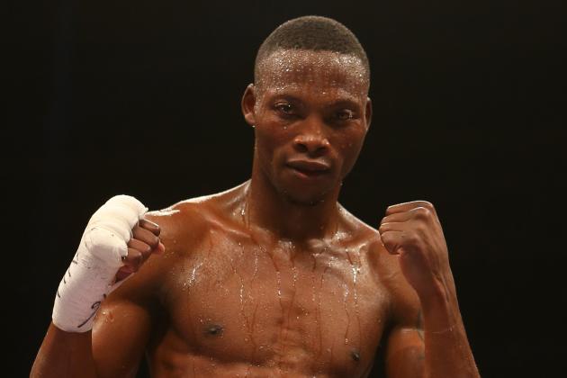 LIVERPOOL, ENGLAND - MARCH 12: Zolani Tete celebrates beating Jose Santos Gonzalez during their IBF International Bantamweight Championship bout at the Echo Arena on March 12, 2016 in Liverpool, England. (Photo by Dave Thompson/Getty Images)