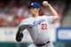 ST. LOUIS, MO - AUGUST 7: Starting pitcher Clayton Kershaw #22 of the Los Angeles Dodgers throws against the St. Louis Cardinals at Busch Stadium August 7, 2008 in St. Louis, Missouri. The Dodgers beat the Cardinals 4-1. (Photo by Dilip Vishwanat/Getty Images)