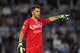 ROME, ITALY - OCTOBER 04: Frosinone Calcio goalkeeper Nicola Leali gestures during the Serie A match between SS Lazio and Frosinone Calcio at Stadio Olimpico on October 4, 2015 in Rome, Italy. (Photo by Paolo Bruno/Getty Images)