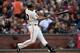 SAN FRANCISCO, CA - MAY 22: Madison Bumgarner #40 of the San Francisco Giants hits an rbi double scoring Gregor Blanco #7 against the Chicago Cubs in the bottom of the fifth inning at AT&T Park on May 22, 2016 in San Francisco, California. (Photo by Thearon W. Henderson/Getty Images)