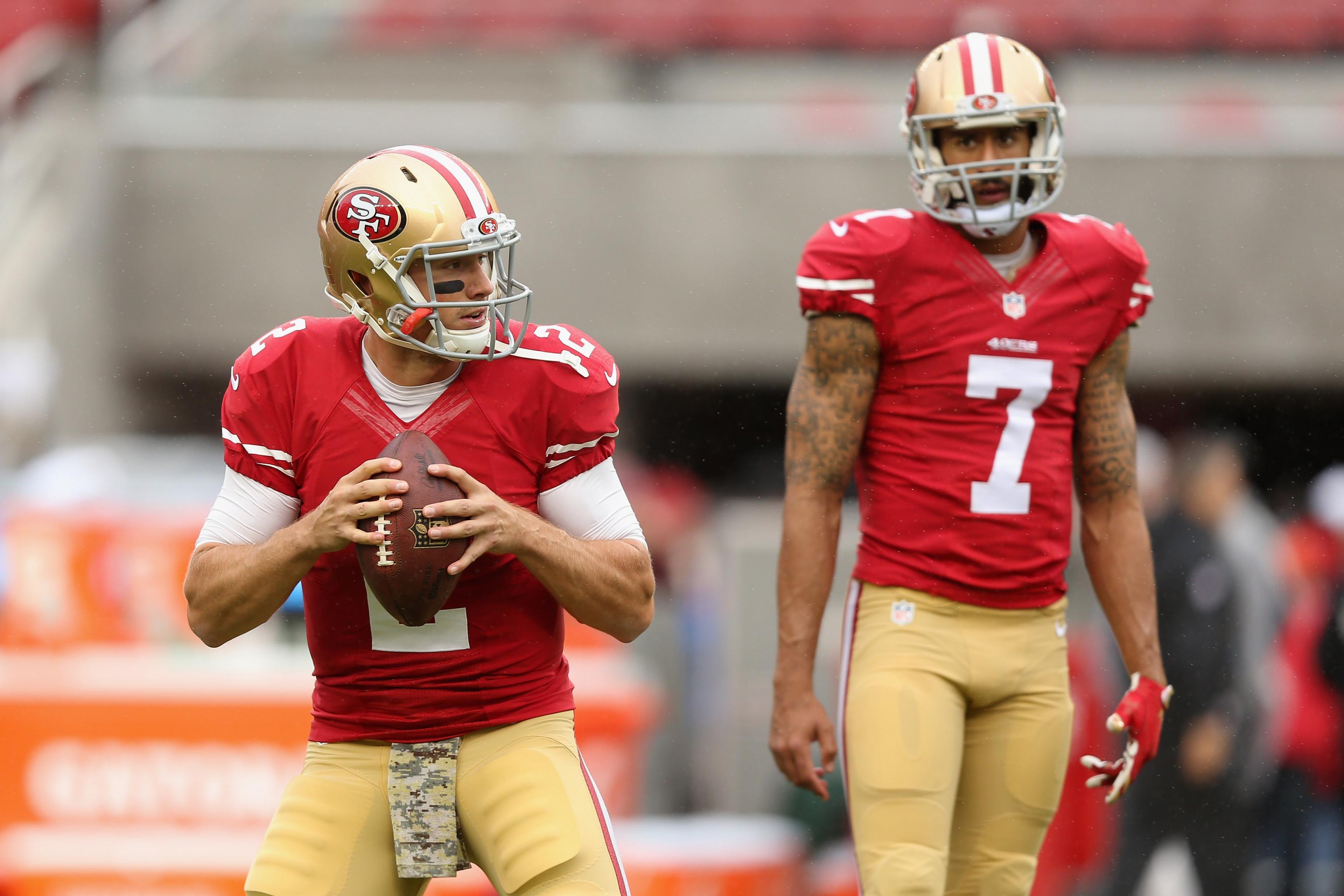 49ers quarterback Blaine Gabbert had a press conference and no one