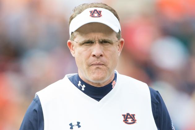 AUBURN, AL - NOVEMBER 21: Head coach Gus Malzahn of the Auburn Tigers prior to their game against the Idaho Vandals on November 21, 2015 at Jordan-Hare Stadium in Auburn, Alabama. (Photo by Michael Chang/Getty Images)