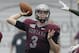 Montana's quarterback Brady Gustafson (3) passes the ball as North Dakota State's Tre Dempsey (3) defends during the first half of an NCAA college football game Saturday, Aug. 29, 2015, in Missoula, Mont. (AP Photo/Rick Bowmer)